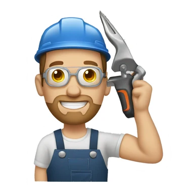 Caucasian man welding sticker