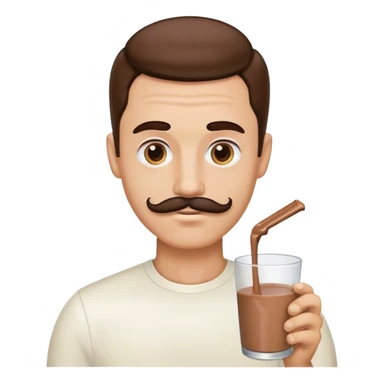 a man with a comb over and a small chocolate milk mustache  sticker