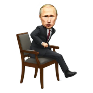 Putin falling off chair sticker