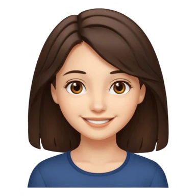 Make me a brunette girl, with brown (dark) eyes and loose, medium-length hair sticker