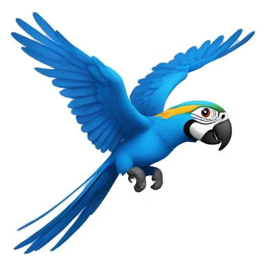 blue macaw flying sticker
