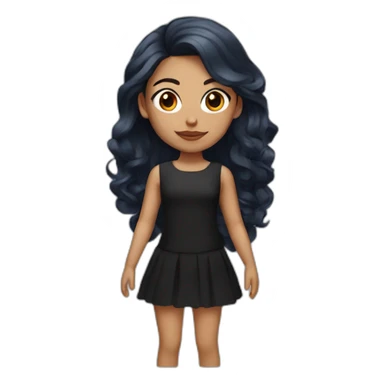 mexican girl with medium length midnight red hair and black eyes sticker