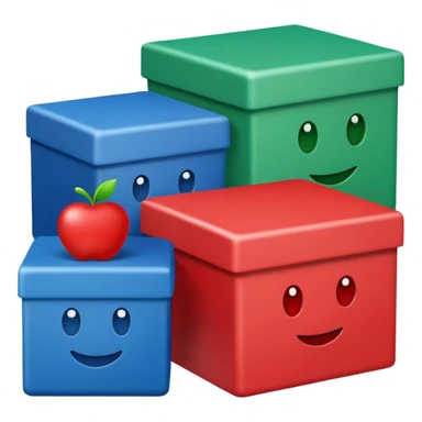 emoji of three classicboxes sticker