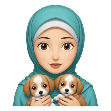 Hijabi with puppy dog facial expression  sticker