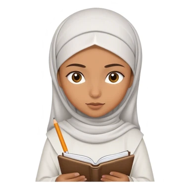 muslim girl writing in notebook sticker