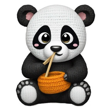 panda crocheting sticker