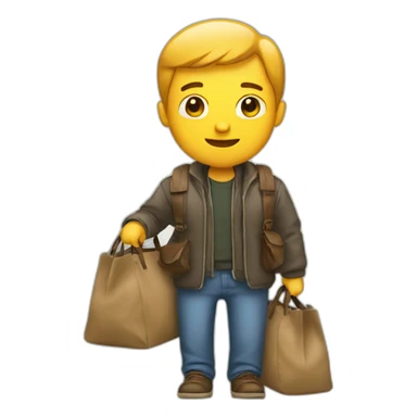 A man with a bag sticker