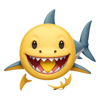 Shark eating a smiley face sticker