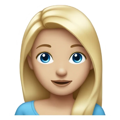 Girl with straight blonde hair and blue eyes sticker