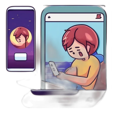 sad man taking a selfie wiith his phone while crying sticker