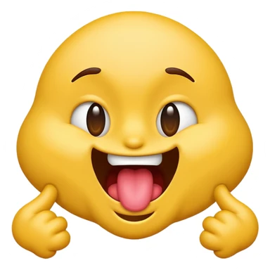 emoji shaking head side to side and shaking tongue side to side out of its mouth sticker