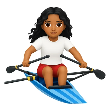 Make the girl's outfit red shorts and a white short-sleeved t-shirt in the style of apple style emojis sticker