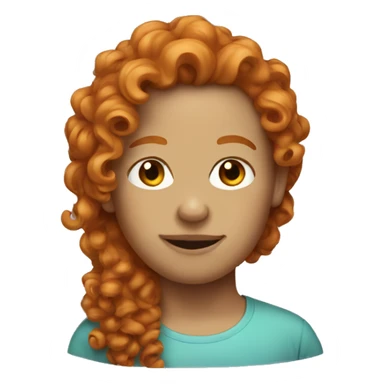 Ginger curly hair  sticker