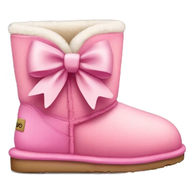 Uggs in pink with a bow sticker