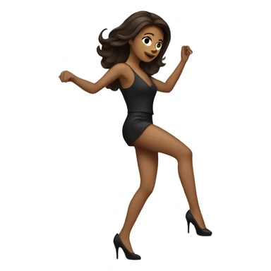 Brunette dancing in heels  sticker