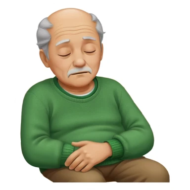 Old Man sleeping on bench in green sweater sticker