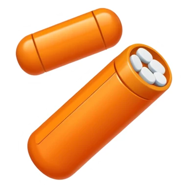 orange cylindrical pieces pill shaped on each end with no lines sticker