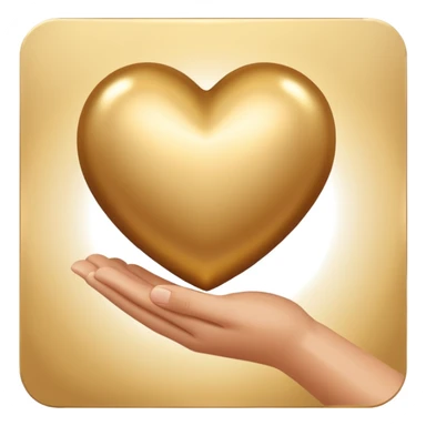 Золотое серде в руке sticker