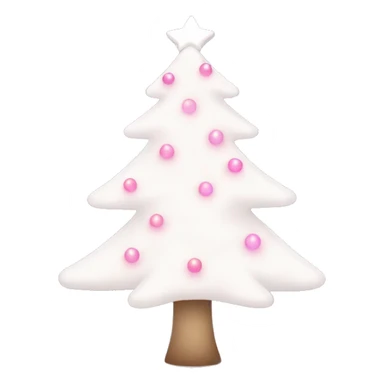Cute white Christmas tree with light pink shining Christmas lights  sticker