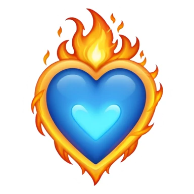 Mavi kalp ateşli sticker