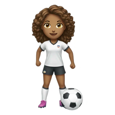 fille qui joue au foot sticker