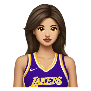 selena gomez with lakers jersey sticker