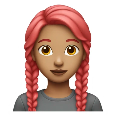 Girl pink red hair sticker