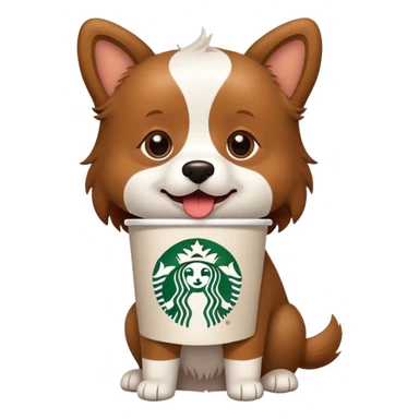 Dog with Starbucks  sticker