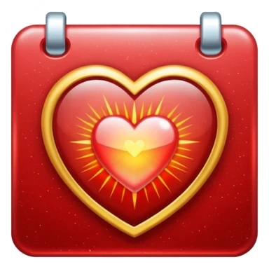 calendar icon with radiant heart sticker