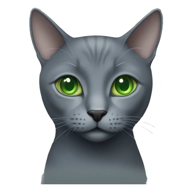 Russian blue cat with green eyes sticker