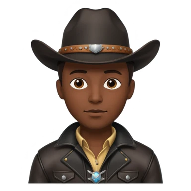 cowboy in black costume sticker