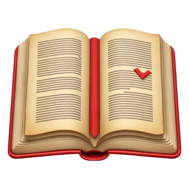 open book with completely red pages sticker