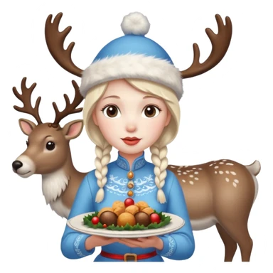 please include christmas attributes: deer, food, santa, snow maid sticker