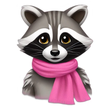 raccoon with a pink scarf sticker