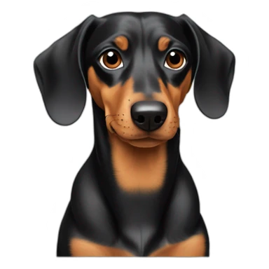Dog head reality dachshund sideways sticker