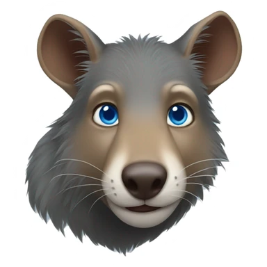 An agouti wolf with blue eyes sticker