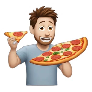 Messi comiendo pizza sticker