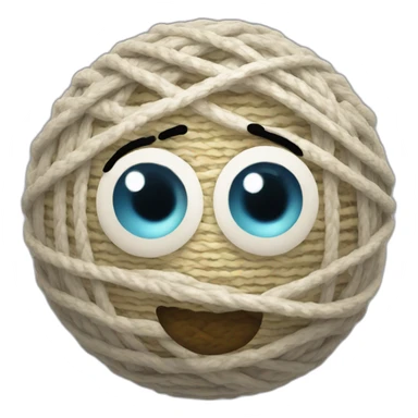 3d sphere with a cartoon loom texture with big beautiful eyes sticker
