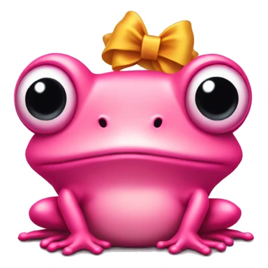pink frog with bow on its head sticker