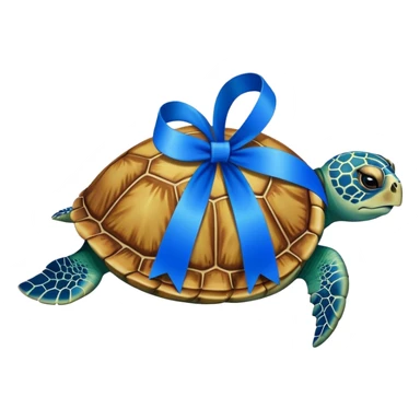 Sea turtles with blue colorectal ribbon sticker