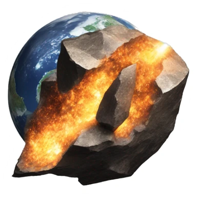 meteorite collides with the earth sticker