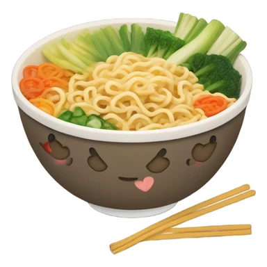 Ramen noodles with hearts sticker