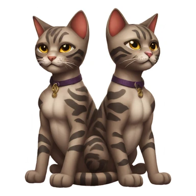two muscular cats with lucky 13 tattoos sticker
