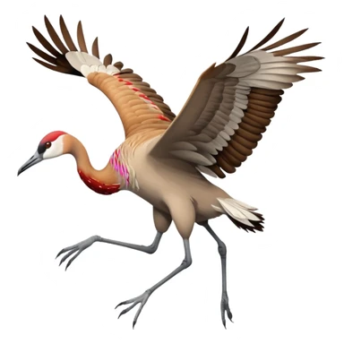 Sandhill crane bird flying sticker
