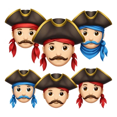Je veux un tableau de stickers pour mon clan lak khawarizmi notre symbol est les pirat au chapeaux rouge , est un autre tableau de stickers écharpe de ton choix pour mon clan sticker