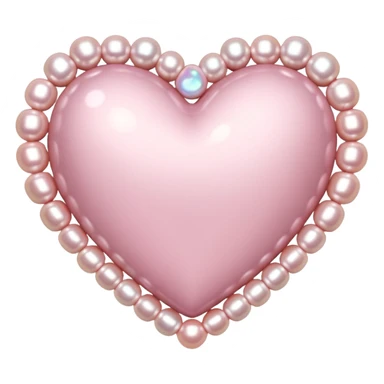 Pale pink heart with pale pink pearls around it  sticker