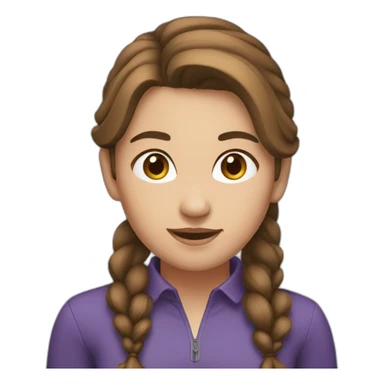 girl with brown hair in a ponytail sticker