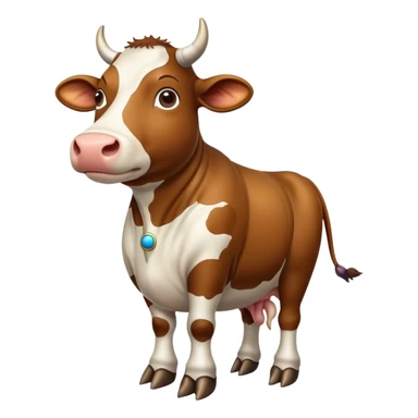 cow with body as planet Saturn with visible rings and gigantic human feet sticker