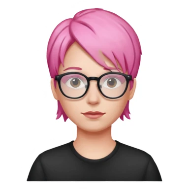 glassess wearing fish with pinkhair sticker