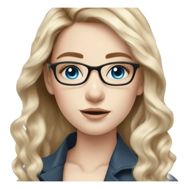 Beautiful Balayage pale girl with glasses and blue eyes  sticker